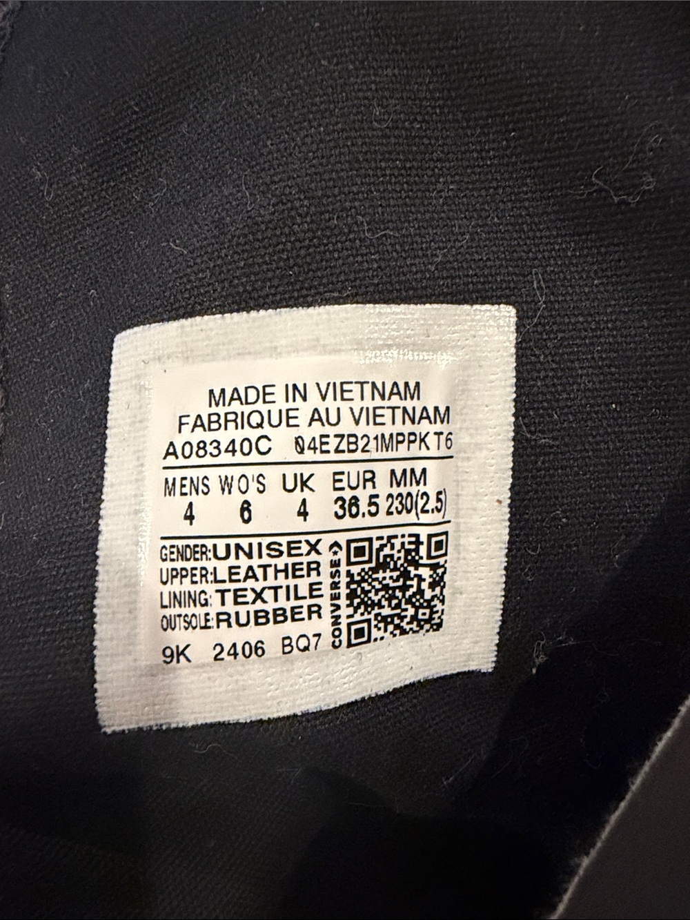 Leather Converse Chuck 70 High Top, Side Zipper ‘Black Egret’ Men’s 4/Women’s 6 - Picture 5 of 5